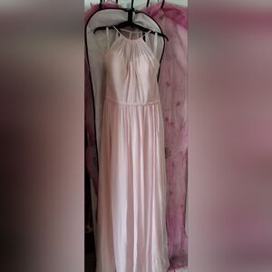 Chic Blush Halter Maxi Dress